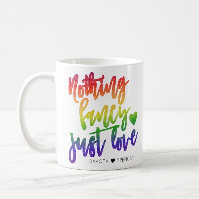 Regenbogen Nichts Extravagant nur Liebe | Lässige  Kaffeetasse (Links)