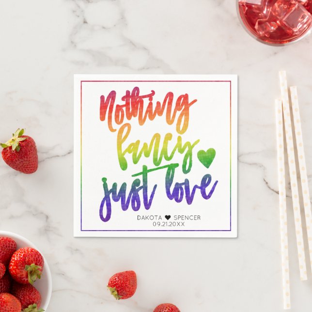 Regenbogen Nichts Extravagant nur Liebe | Lässige  Serviette (Beispiel)