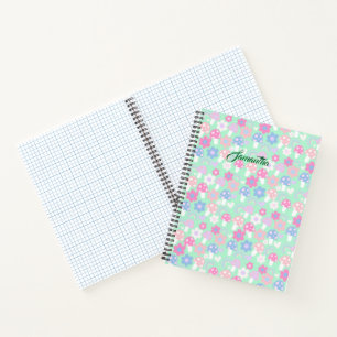 Regenbogen, Niedliche Pilze und Blume Notizbuch