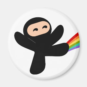 Regenbogen Ninja Tritt Magnet
