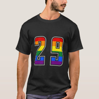 Regenbogen Nummer 29 Team Junior Nummerierte Unifo T-Shirt