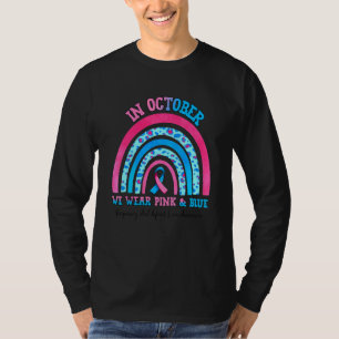 Regenbogen Oktober Wir tragen rosa blaue Schwanger T-Shirt