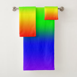 Regenbogen Ombre Badhandtuch Set