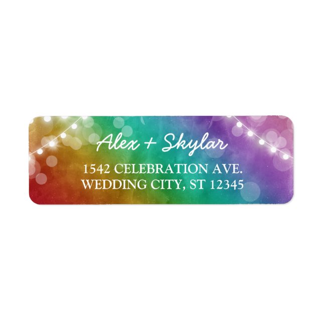 Regenbogen-Ombre-Lichterkette Schwule Hochzeit (Vorne)