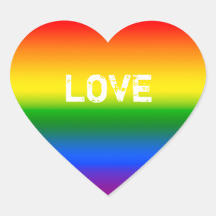 Regenbogen-Ombre-Liebesgesprächsherz Herz-Aufkleber