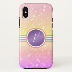 Regenbogen-Ombre-Monogramm-Bling-Glamour Case-Mate iPhone Hülle
