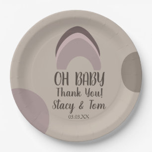 Regenbogen Organische Formen Boho Baby Shower Dank Pappteller