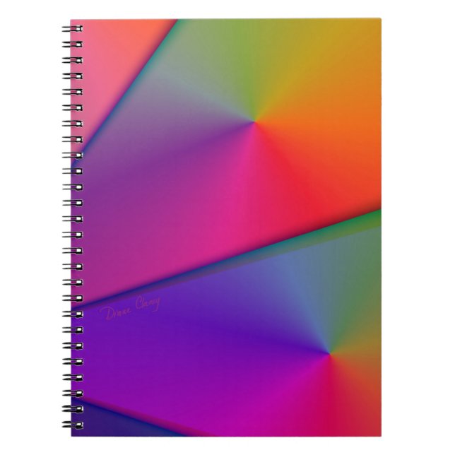 Regenbogen Origami - Indigo u. magentaroter Wirbel Notizblock (Vorderseite)