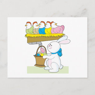 Regenbogen-Ostern-Hühner Feiertagspostkarte