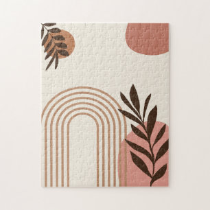 Regenbogen-Palmenblatt-Sonne, Boho-Abstract-Geomet