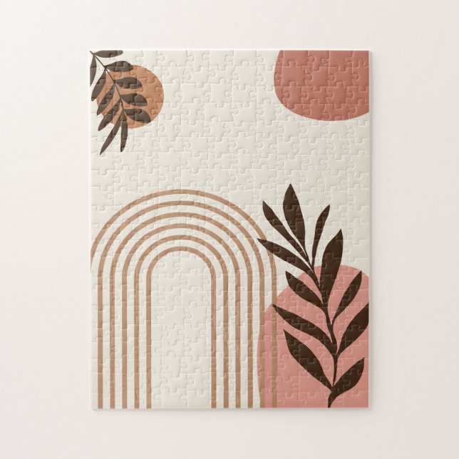 Regenbogen-Palmenblatt-Sonne, Boho-Abstract-Geomet (Vertikal)