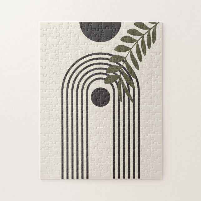 Regenbogen-Palmenblatt-Sonne, Boho-Abstract-Geomet (Vertikal)