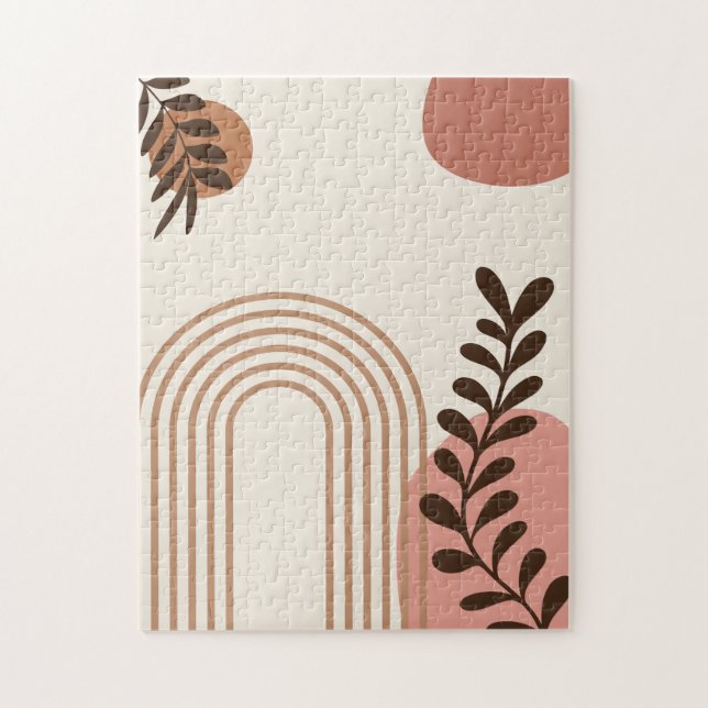 Regenbogen-Palmenblatt-Sonne, Boho-Abstract-Geomet (Vertikal)