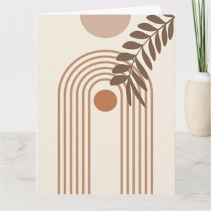 Regenbogen-Palmenblatt-Sonne, Boho-Abstract-Geomet Karte