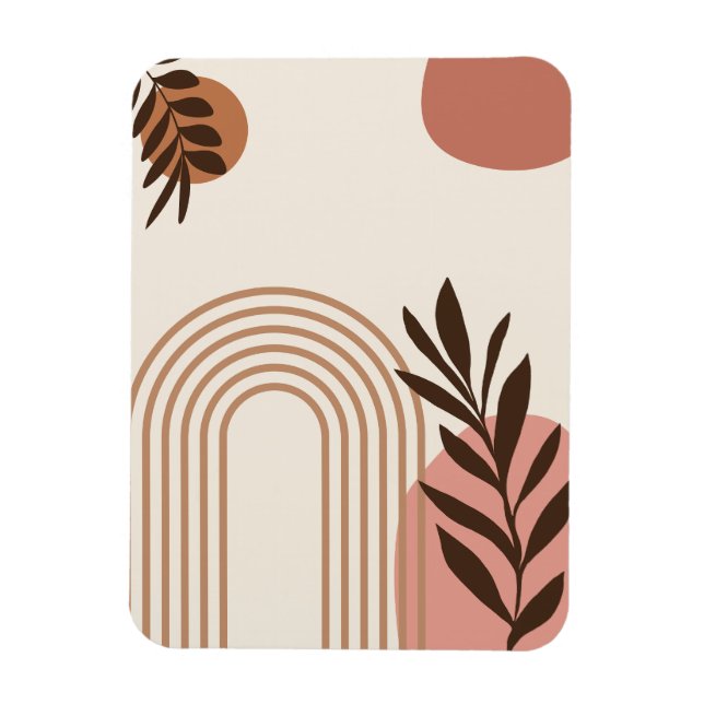 Regenbogen-Palmenblatt-Sonne, Boho-Abstract-Geomet Magnet (Vertikal)