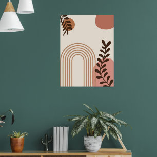 Regenbogen-Palmenblatt-Sonne, Boho-Abstract-Geomet Poster