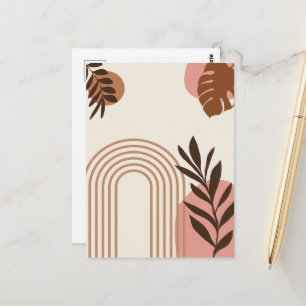 Regenbogen-Palmenblatt-Sonne, Boho-Abstract-Geomet Postkarte