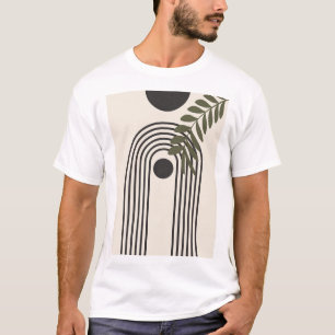 Regenbogen-Palmenblatt-Sonne, Boho-Abstract-Geomet T-Shirt
