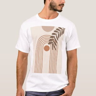 Regenbogen-Palmenblatt-Sonne, Boho-Abstract-Geomet T-Shirt