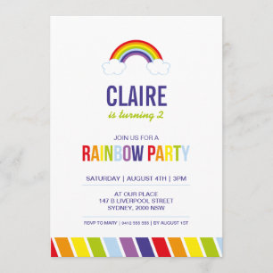Regenbogen-Party Einladung