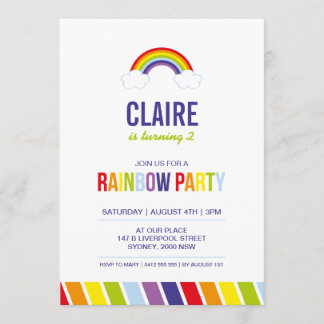 Regenbogen-Party Einladung