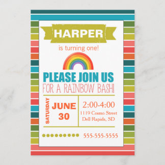Regenbogen-Party Einladung