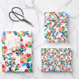 Regenbogen-Party Geschenkpapier Set