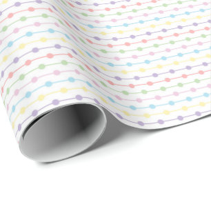 Regenbogen Pastell Punkt Streifen für geschlechtsn Geschenkpapier