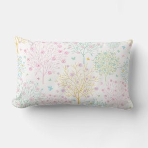 Regenbogen-Pastellbaum-Hand gezeichneter Lendenkissen