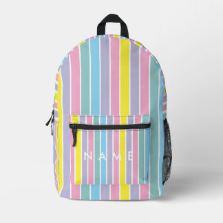 Regenbogen-Pastellfarben-Streifen Bedruckter Rucksack