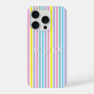 Regenbogen-Pastellfarben-Streifen iPhone 15 Pro Hülle