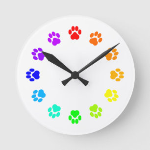 Regenbogen Pawprint Uhr