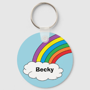 Regenbogen-personalisierter Schlüsselring Schlüsselanhänger