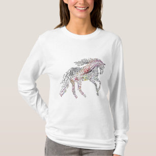 Regenbogen-Pferdetypographie T-Shirt