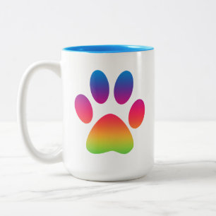 Regenbogen‑Pfotenabdruck‑Becher Zweifarbige Tasse