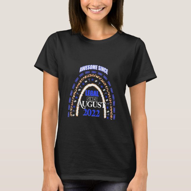 Regenbogen Phantastisch seit 2001 21 Jahr 21. Gebu T-Shirt (Vorderseite)
