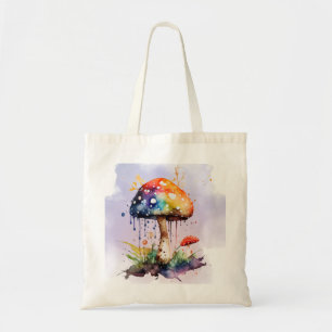 Regenbogen-Pilz-Tragetasche – Whimsical Watercolor Tragetasche
