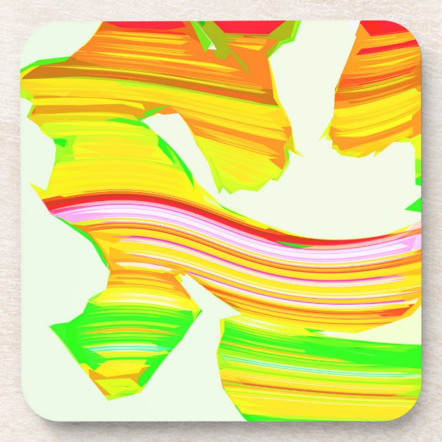 Regenbogen-Pinsel Getränkeuntersetzer (Vorderseite)