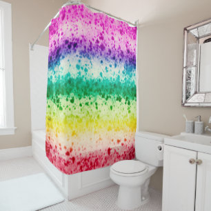 Regenbogen-Pinsel-Spritzer Moderne Abstrakte Kunst Duschvorhang