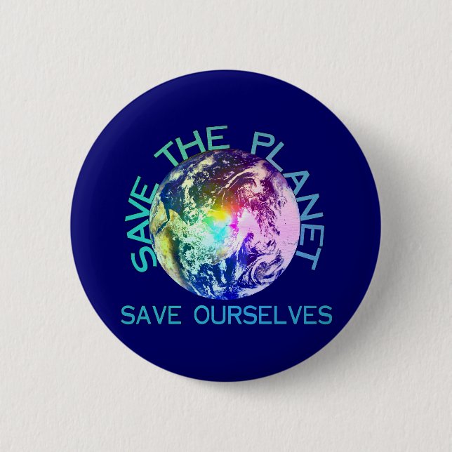 Regenbogen-Planet Button (Vorderseite)