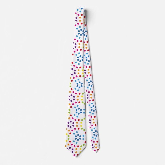 Regenbogen-Polka Krawatte (Vorderseite)