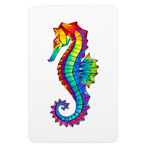 Regenbogen-Polygonal-Seepferdchen Magnet