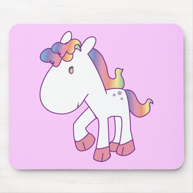 Regenbogen-Pony Mousepad (Vorne)