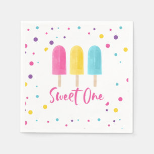 Regenbogen Pop Sweet One 1. Geburtstag Serviette
