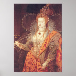 Regenbogen-Porträt Elizabeth I Poster