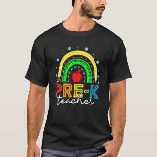 Regenbogen Pre K Lehrer Zurück zur Schule Erster T T-Shirt