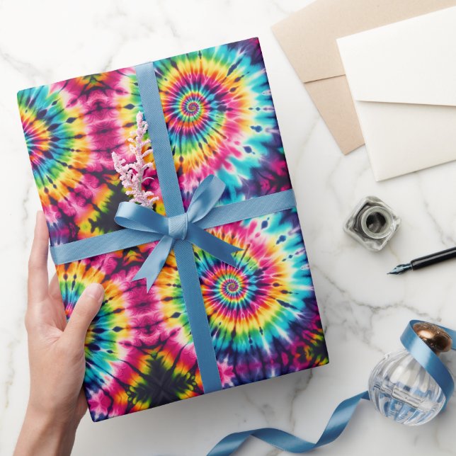 Regenbogen-Psychedelic-Tie-Dye-Geschenkpapier Geschenkpapier (Schenken)