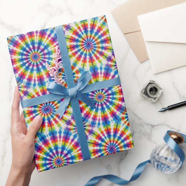 Regenbogen-Psychedelic-Tie-Dye-Geschenkpapier Geschenkpapier (Schenken)