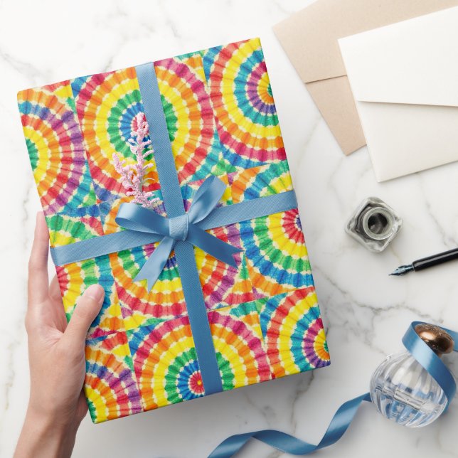 Regenbogen-Psychedelic-Tie-Dye-Geschenkpapier Geschenkpapier (Schenken)