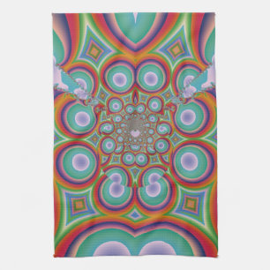 Regenbogen-Psychedelische-Optische-Abstrakte-Kunst Küchentuch